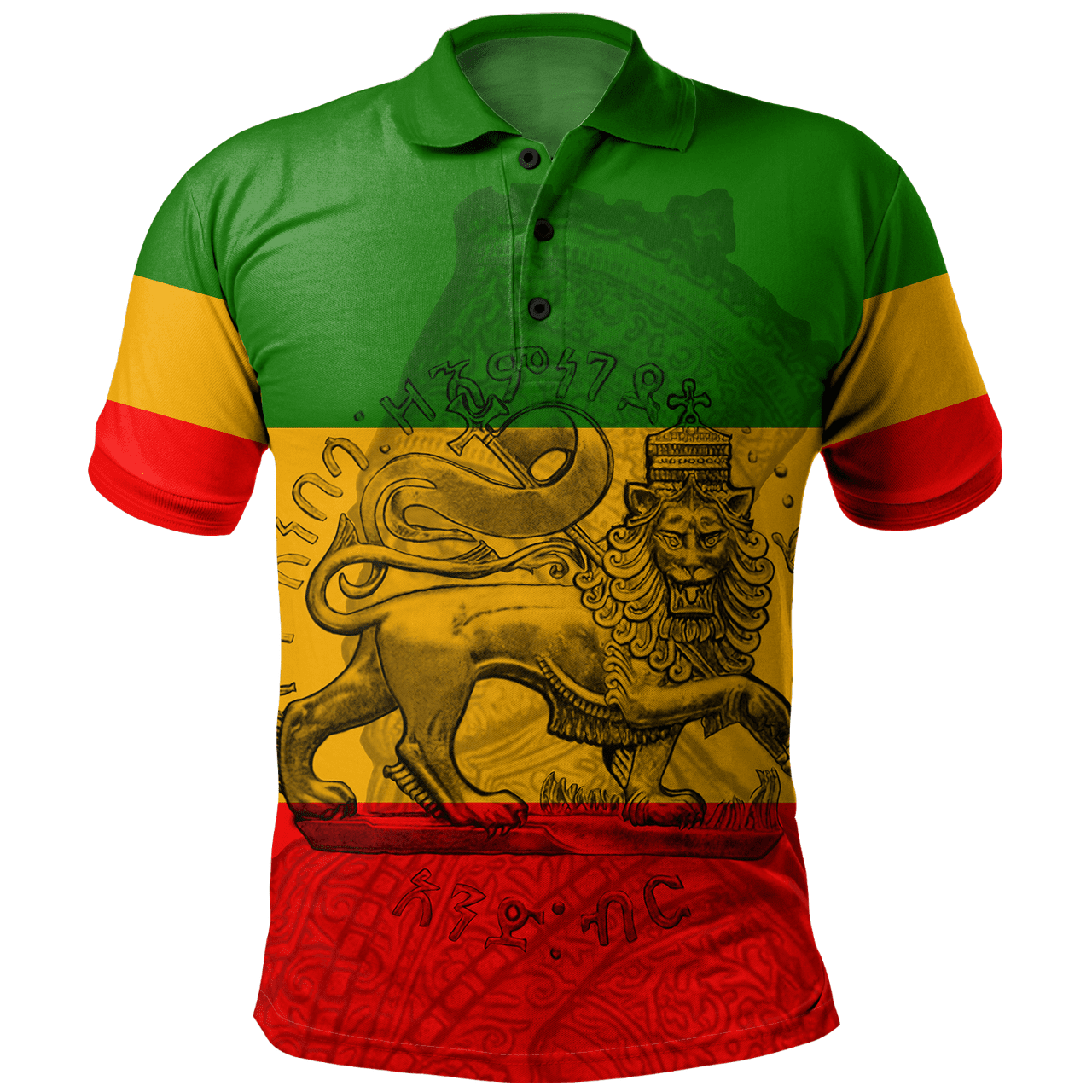 Lion Of Judah King Of Ethiopia Polo Shirt Flag Style