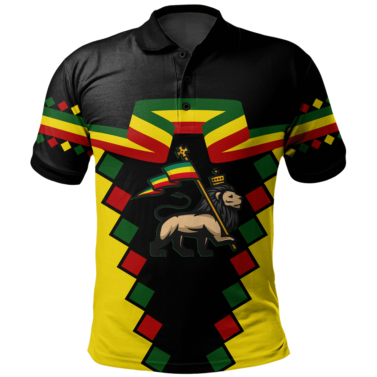 Ethiopia Polo Shirt Lion Of Zion