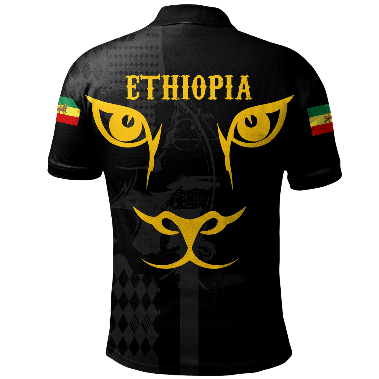 Ethiopia Polo Shirt King Of Lion Black