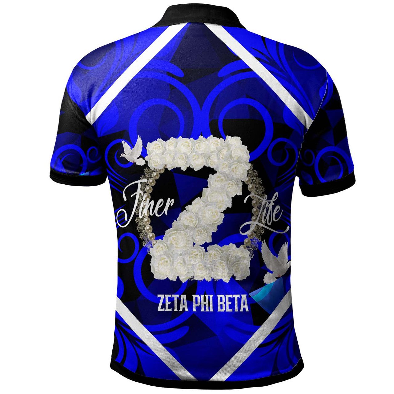 Zeta Phi Beta Polo Shirt – Sorority Zeta Phi Beta White Rose and Dove Pride Polo Shirt