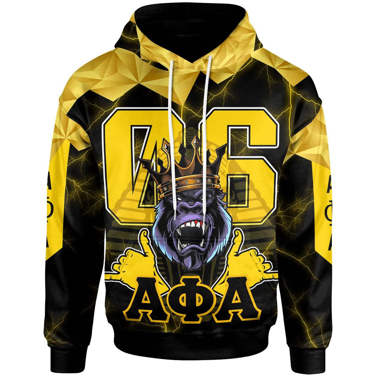 Alpha Phi Alpha Hoodie – Fraternity Low Poly Style and Lighting Hand Sign 1906 Hoodie