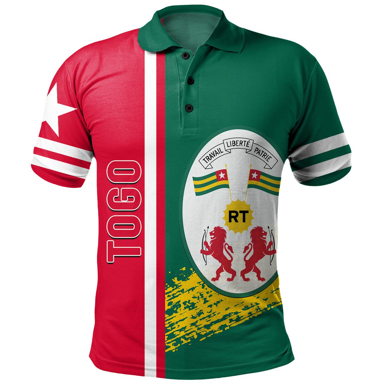 Togo Polo Shirt – Coat Of Arms Flag Style