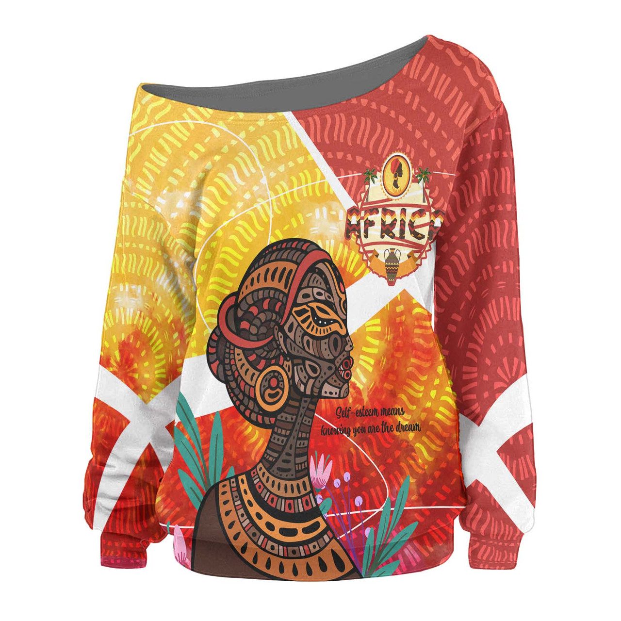 African Women Off Shoulder Sweater – Custom Celebrate Africa’s Woman’s Day Culture with African Girl Women Off Shoulder Sweater
