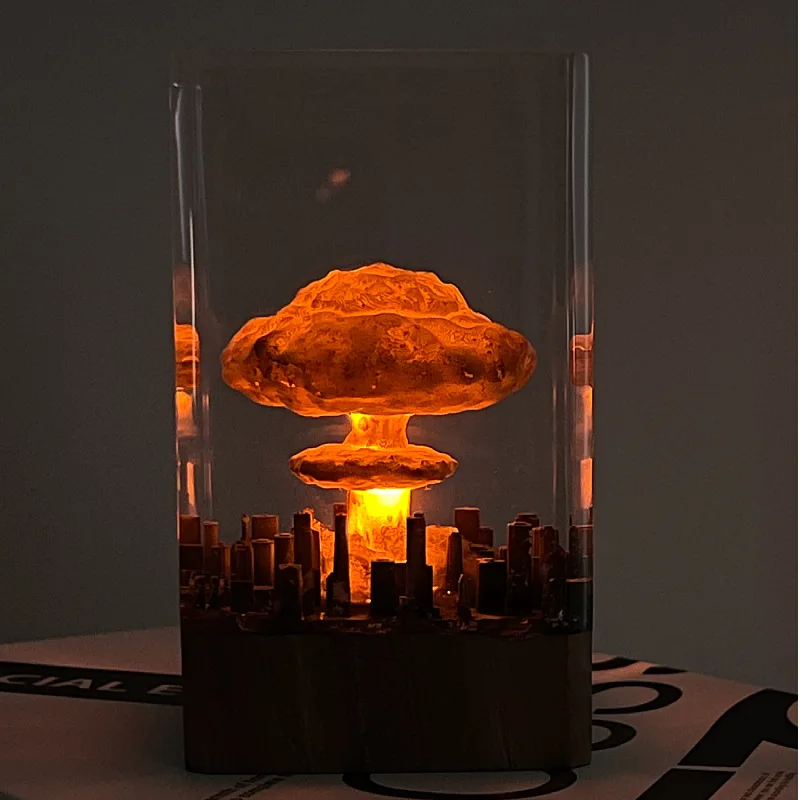 Nuclear Explosion Bomb Mushroom Cloud Lamp Jellyfish Lamp for Courtyard Living Room Decor 3D Night Light NTD