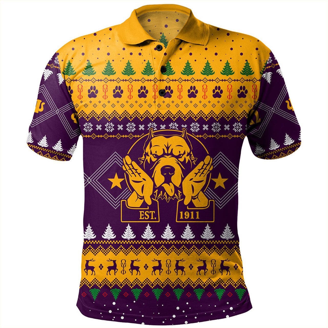 Omega Psi Phi Polo Shirt Christmas Hand