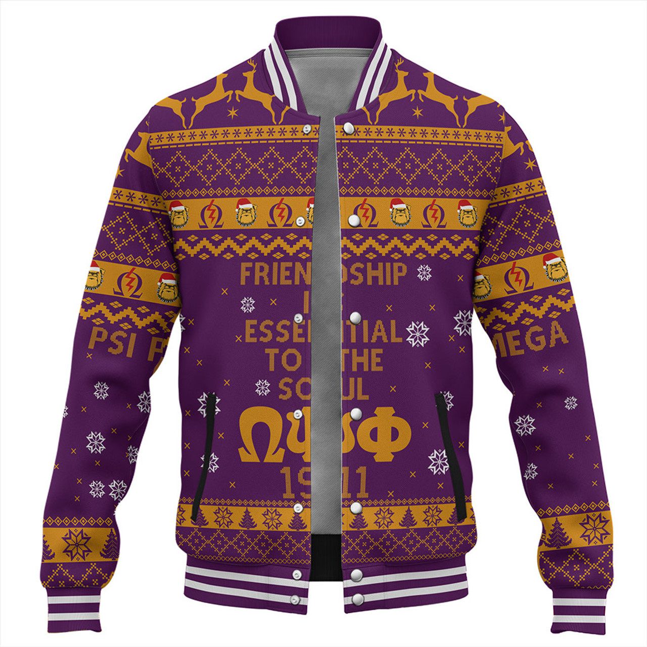 Omega Psi Phi Baseball Jacket Christmas Lover