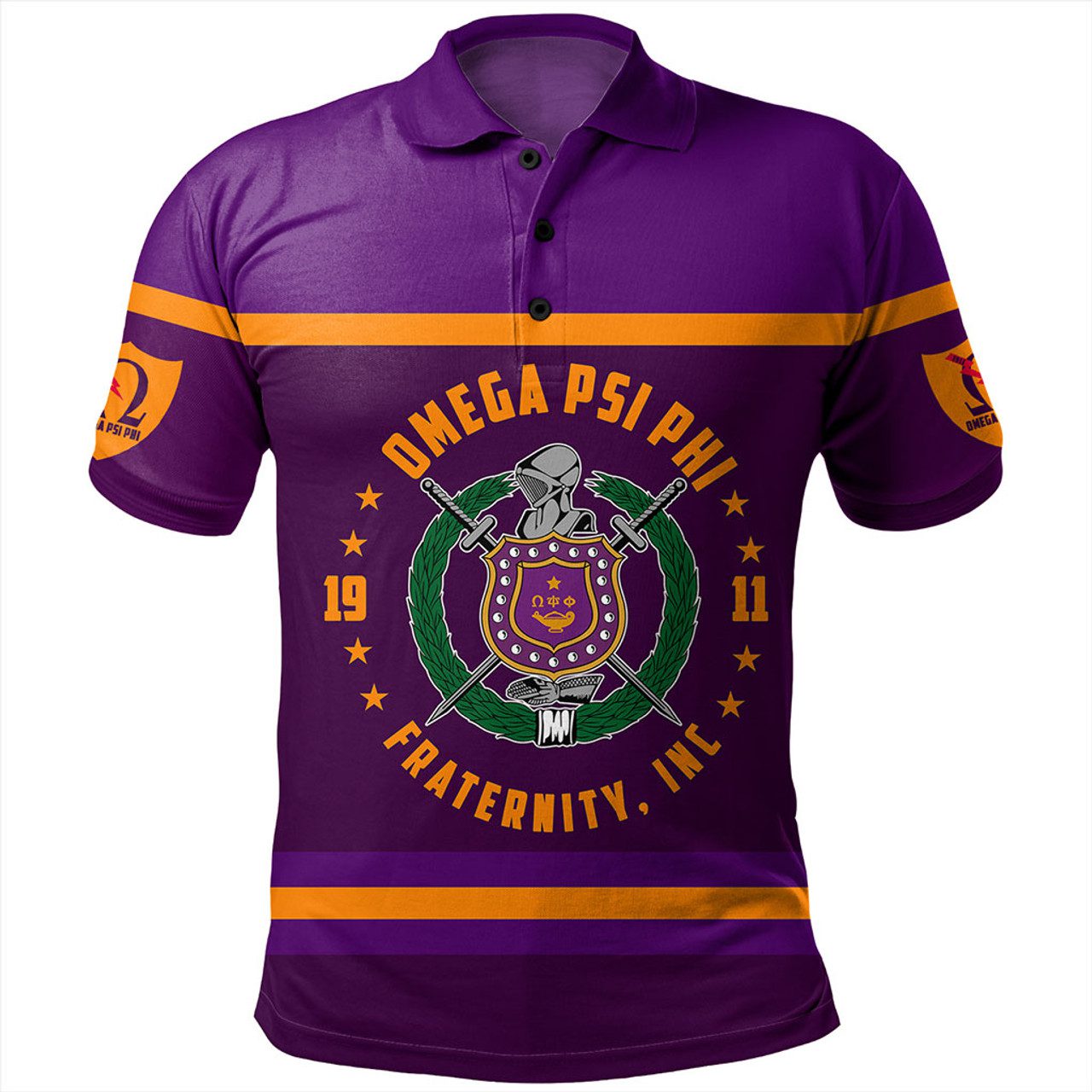 Omega Psi Phi Polo Shirt Crest Style