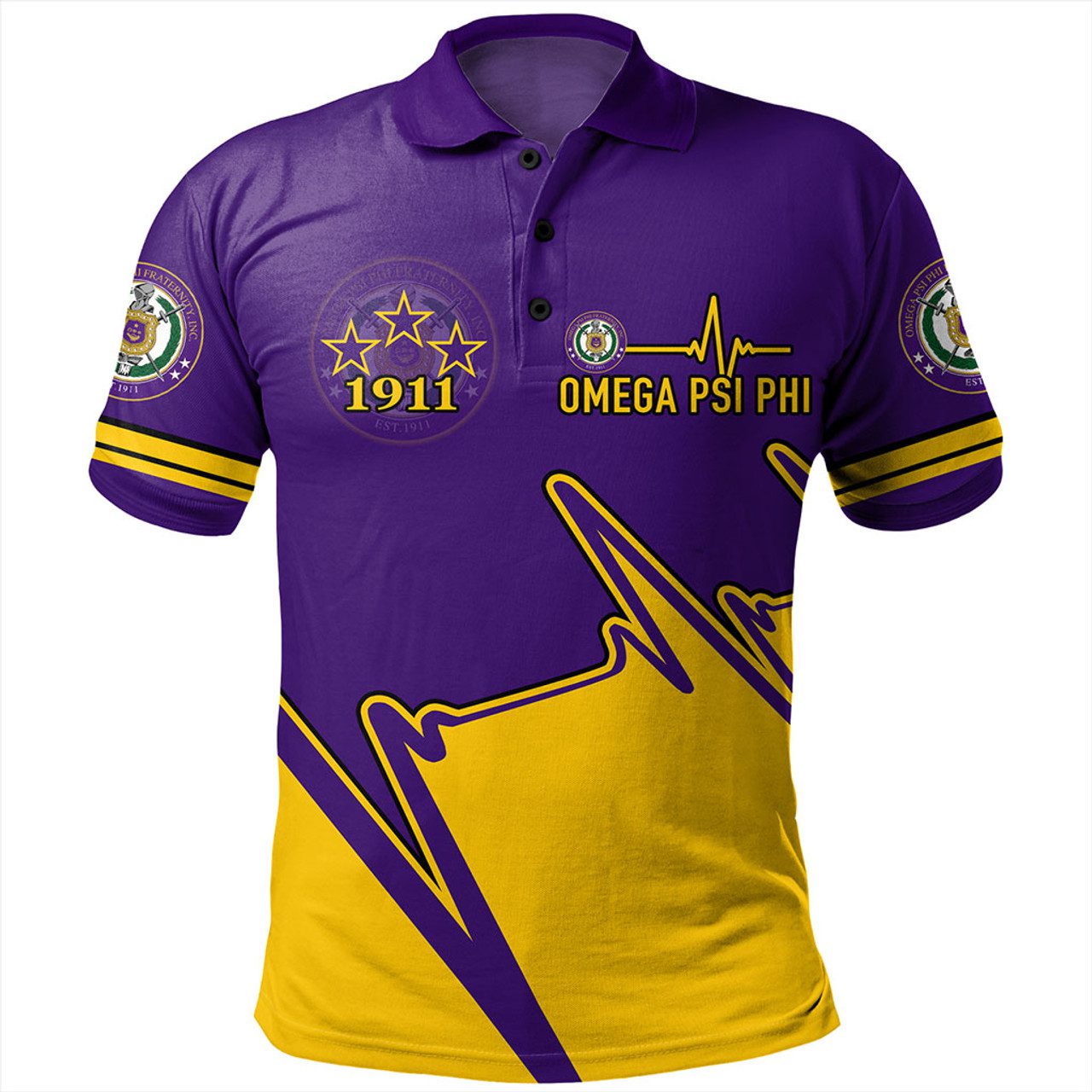 Omega Psi Phi Polo Shirt Custom Heartbeat