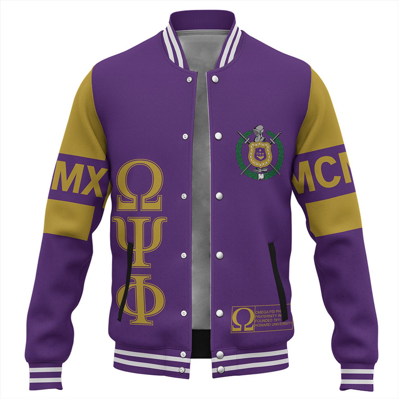 Omega Psi Phi Baseball Jacket MCM Style