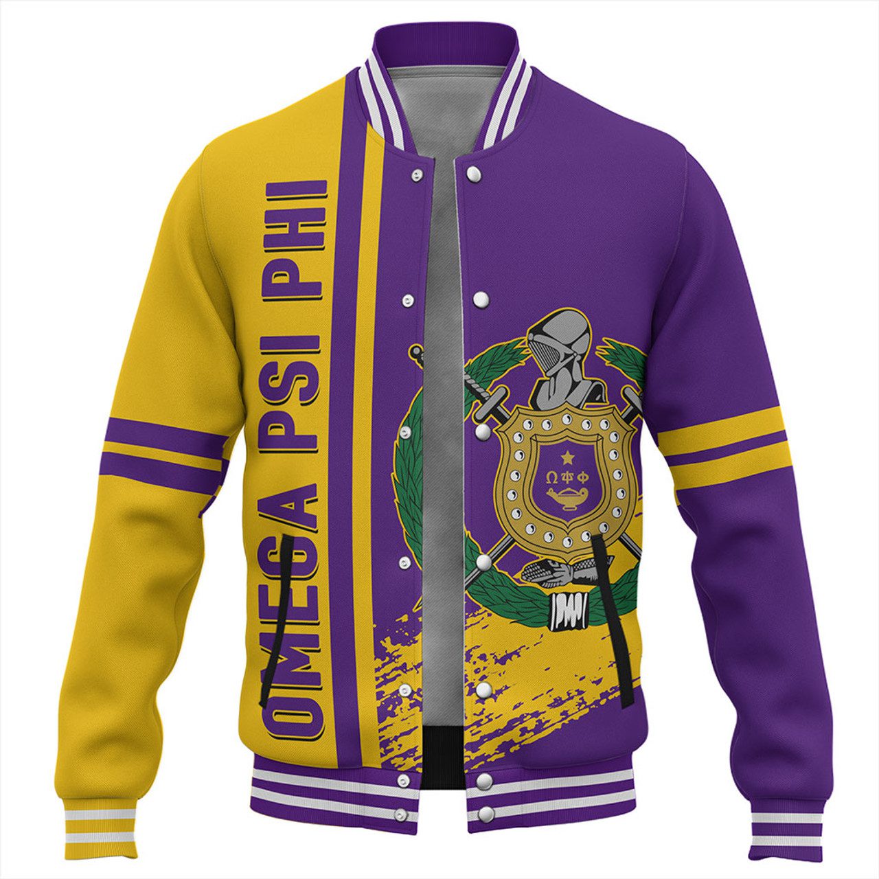 Omega Psi Phi Baseball Jacket Quater Style