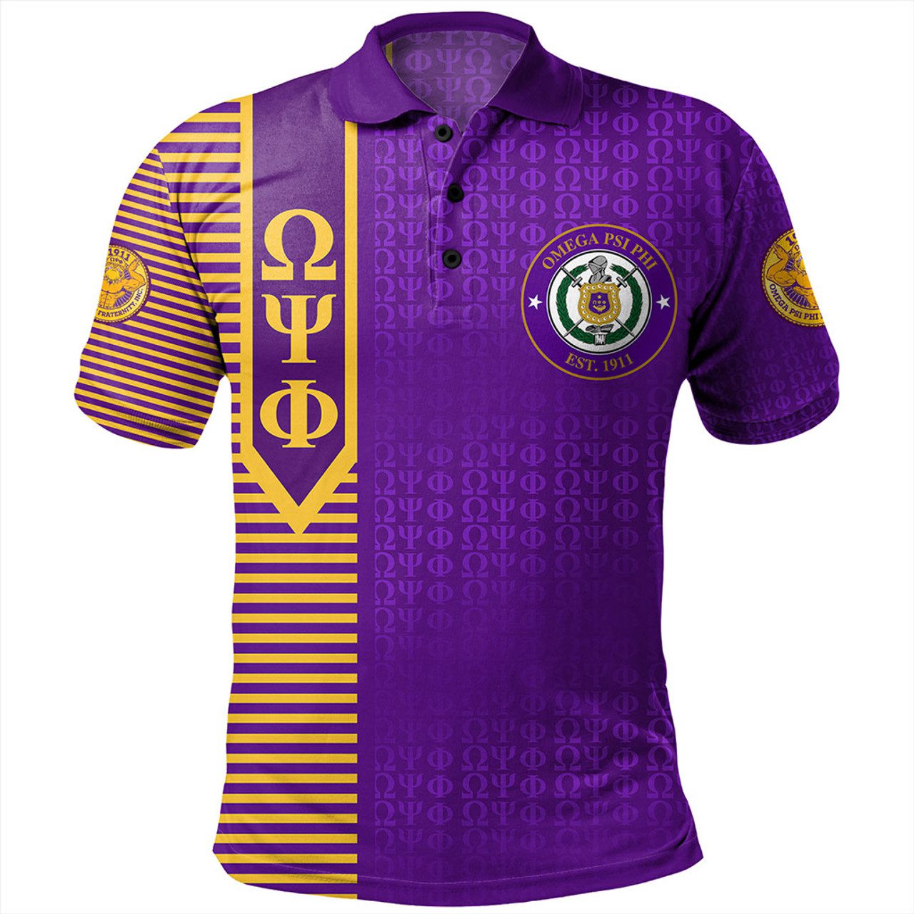 Omega Psi Phi Polo Shirt Simple Pattern Style