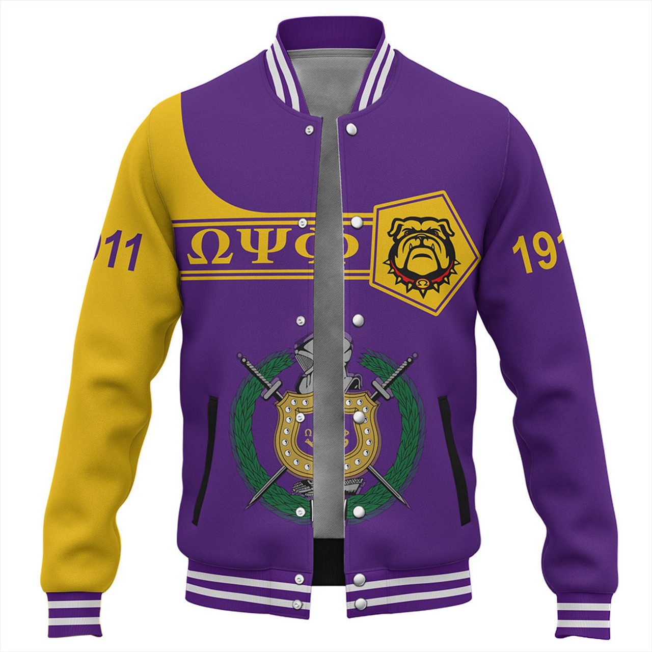 Omega Psi Phi Baseball Jacket Custom Simple Style