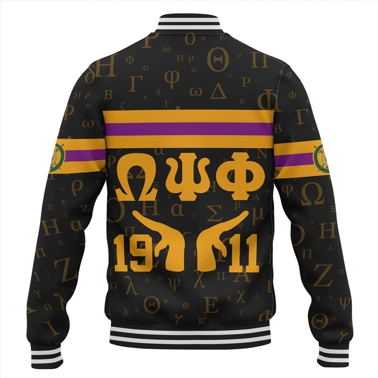 Omega Psi Phi Baseball Jacket Alphabet Style