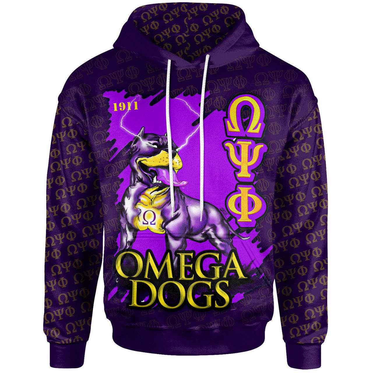 Omega Psi Phi Hoodie – Bulldog Angry Style Hoodie