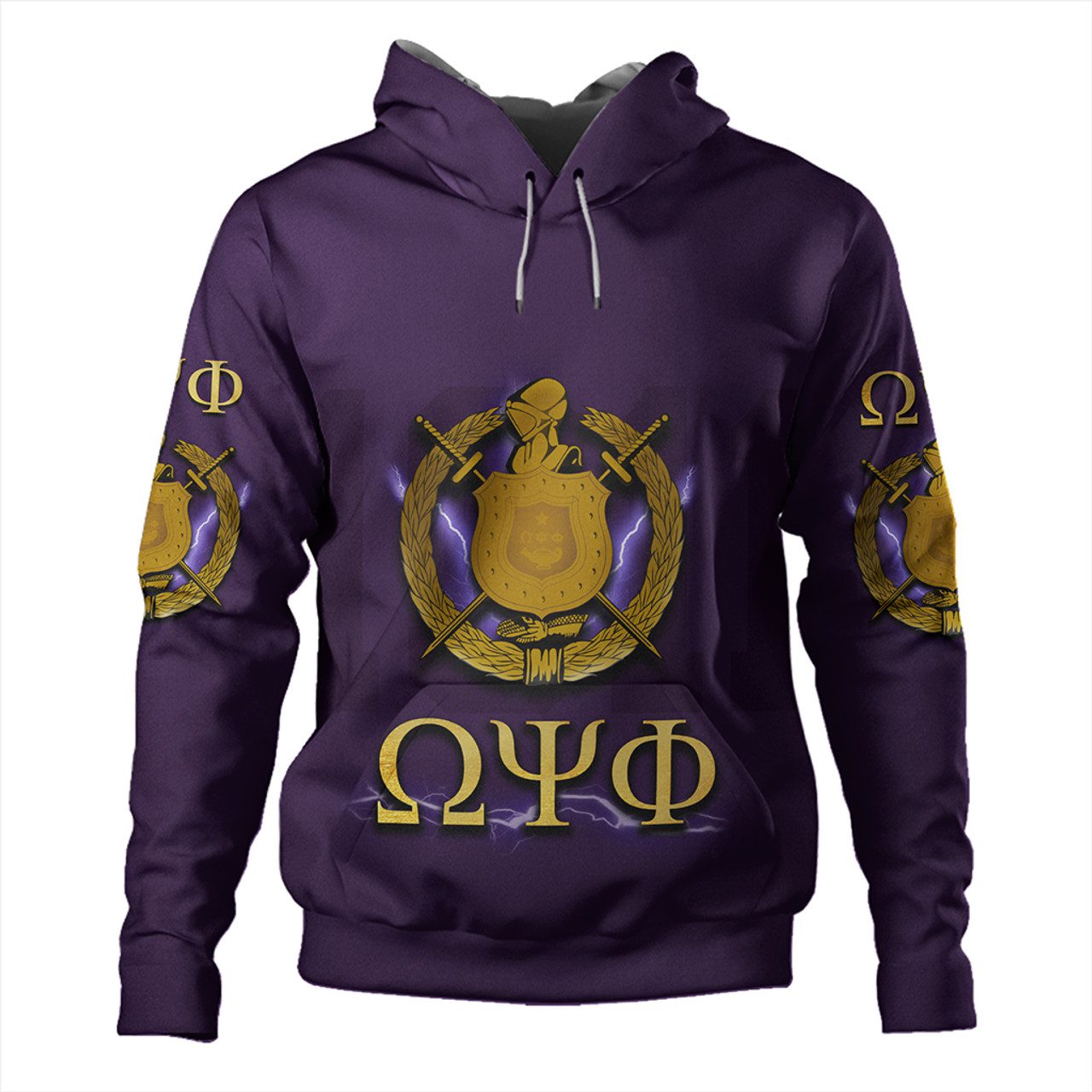 Omega Psi Phi Hoodie Bulldog Crown Psi Hand Sign Army Boots