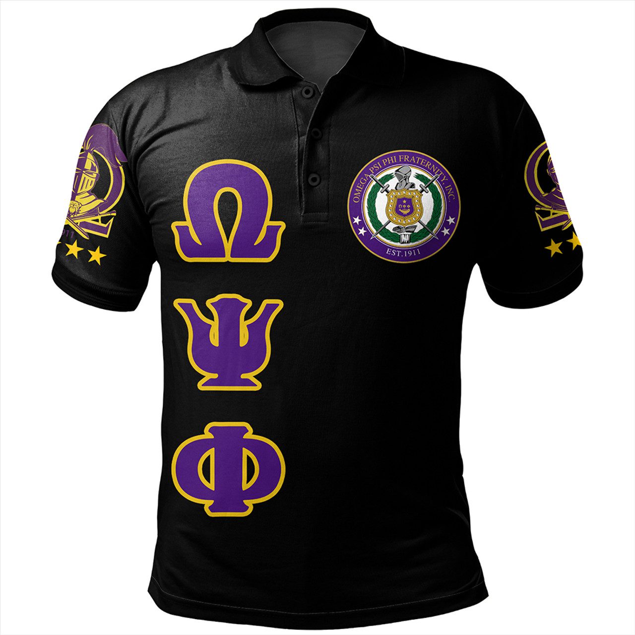 Omega Psi Phi Polo Shirt Letters