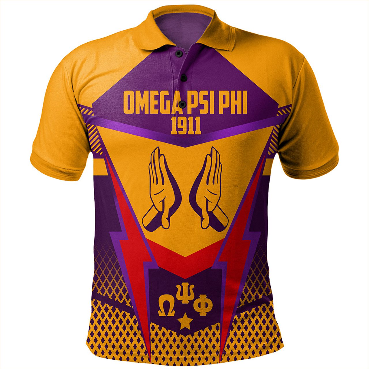 Omega Psi Phi Polo Shirt Logo Thunder Style
