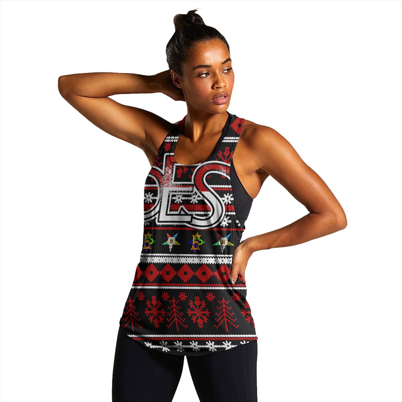 Order of the Eastern Star Women Tank Christmas Style Grunge
