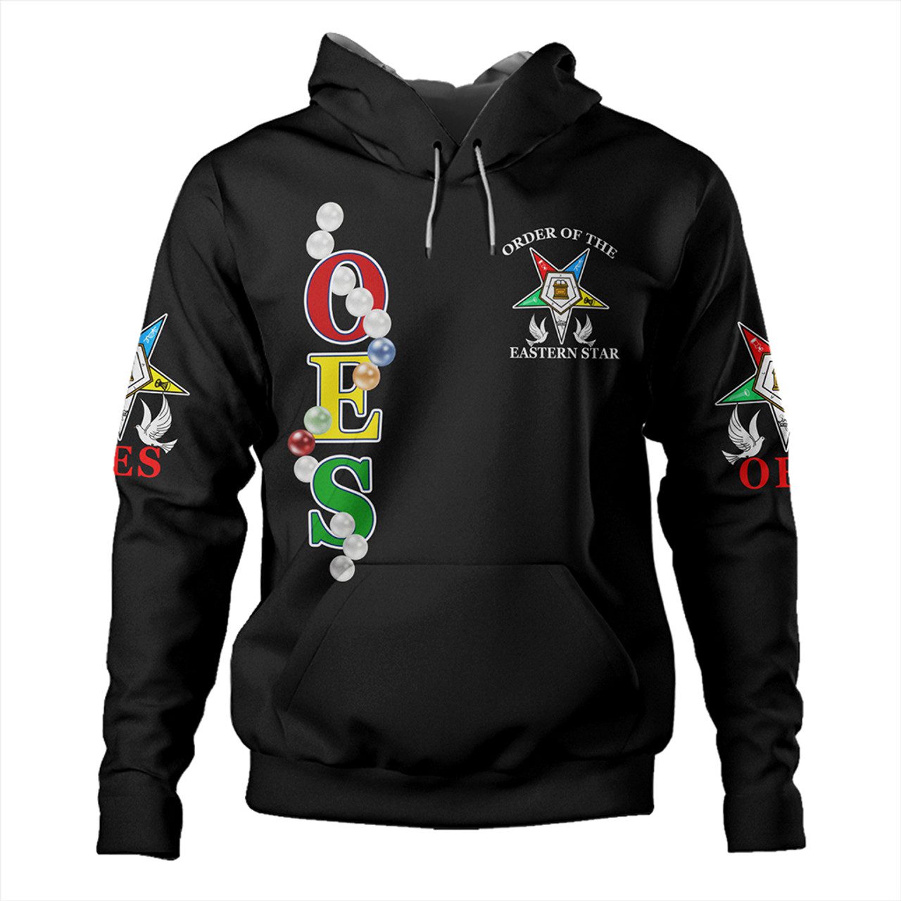 Order of the Eastern Star Hoodie Pearls Black