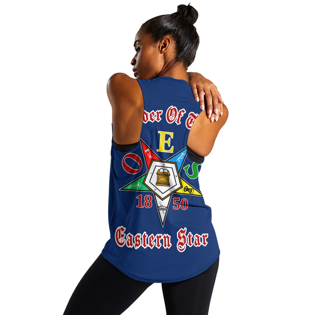 Order of the Eastern Star Women Tank Pearls Blue