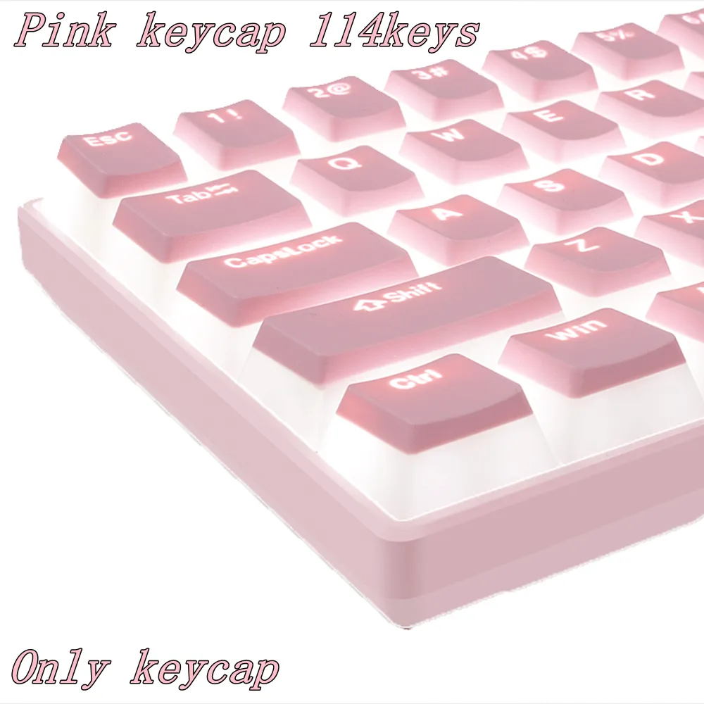 PBT Keycaps OEM Profile 114 Keys Pudding Keycap For Cherry MX Switch Mechanical Keyboard kit RGB Gamer backlit Keyboards Switch NTD