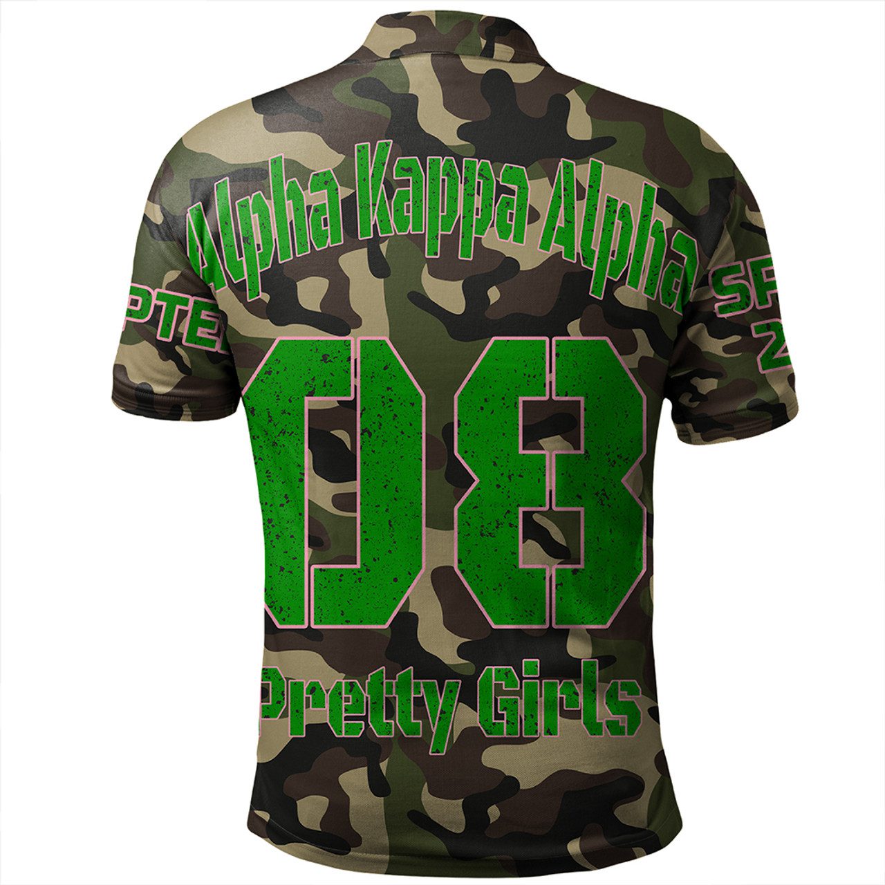 Alpha Kappa Alpha Polo Shirt Custom Camouflage Style