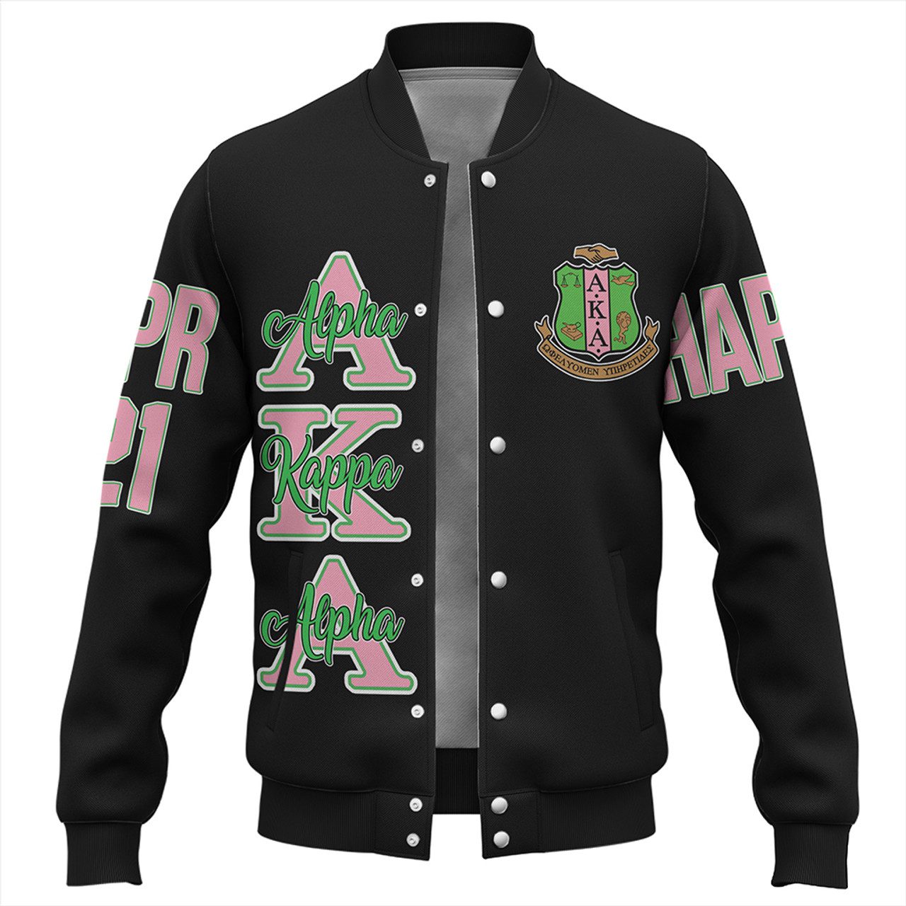 Alpha Kappa Alpha Baseball Jacket Custom Letter Style