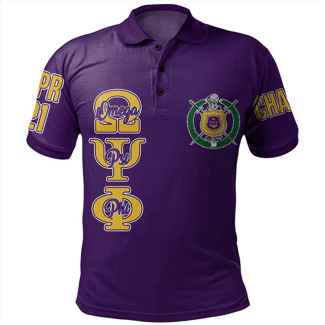 Omega Psi Phi Polo Shirt Custom Fraternity Purple