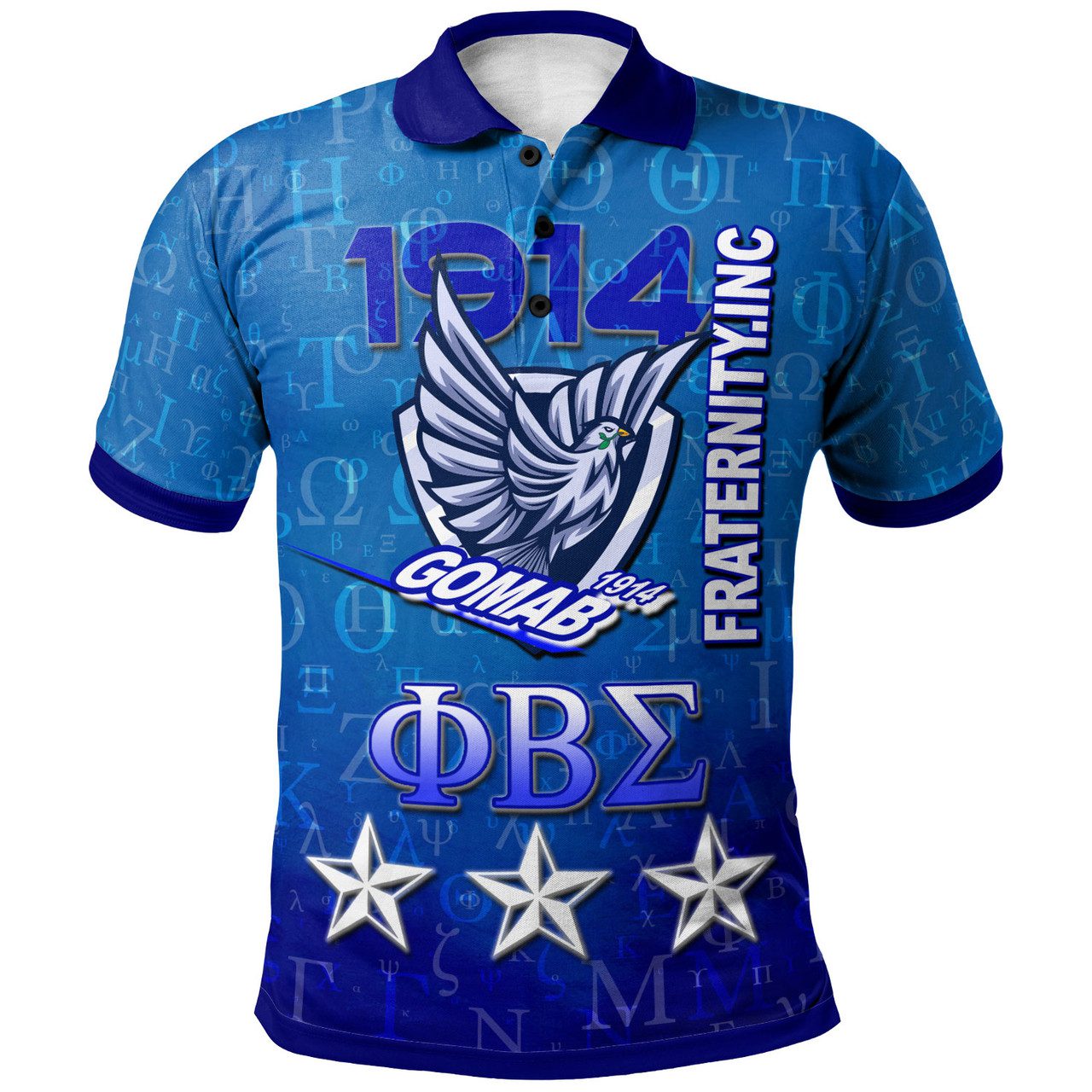 Phi Beta Sigma Polo Shirt – Custom Fraternity Dove Mascot GOMAB Polo Shirt