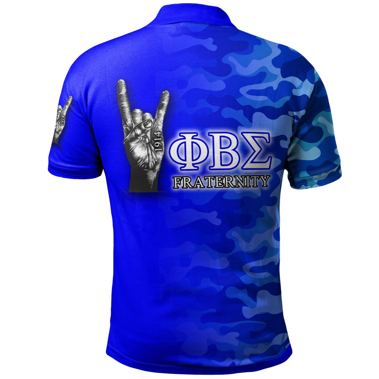 Phi Beta Sigma Polo Shirt – Custom Fraternity Hand Gesture Camouflage Patterns Polo Shirt