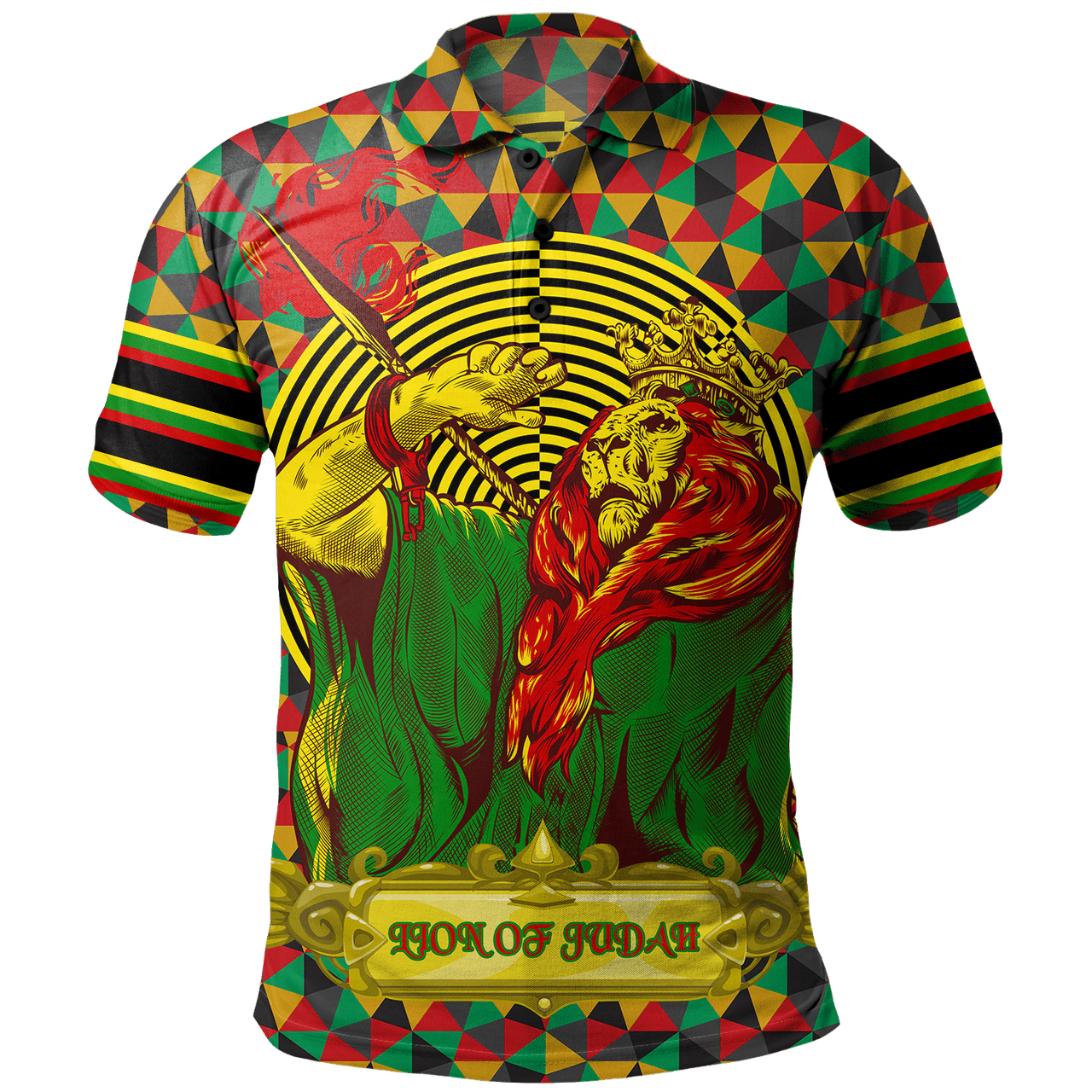 Lion Of Judah African Polo Shirt Ethiopian Reggae