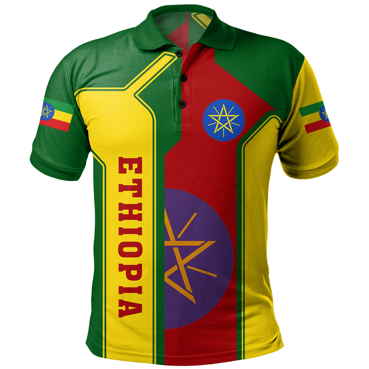 Ethiopia Polo Shirt Rising Style