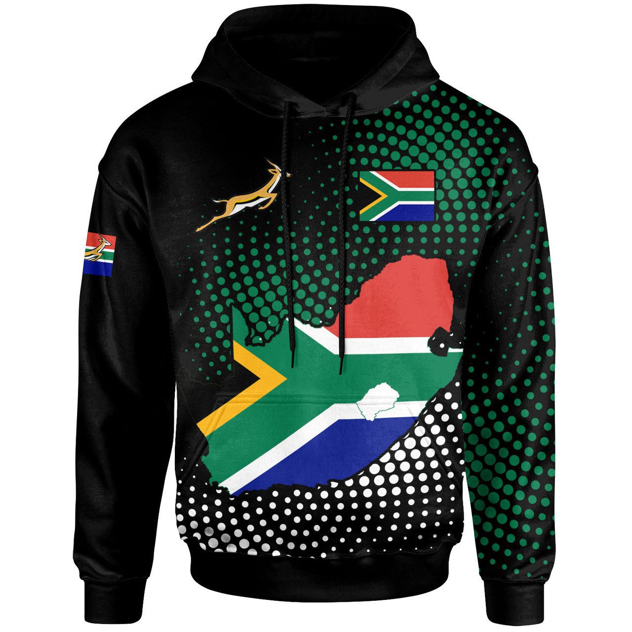 South Africa Map Flag Springbok Hoodie