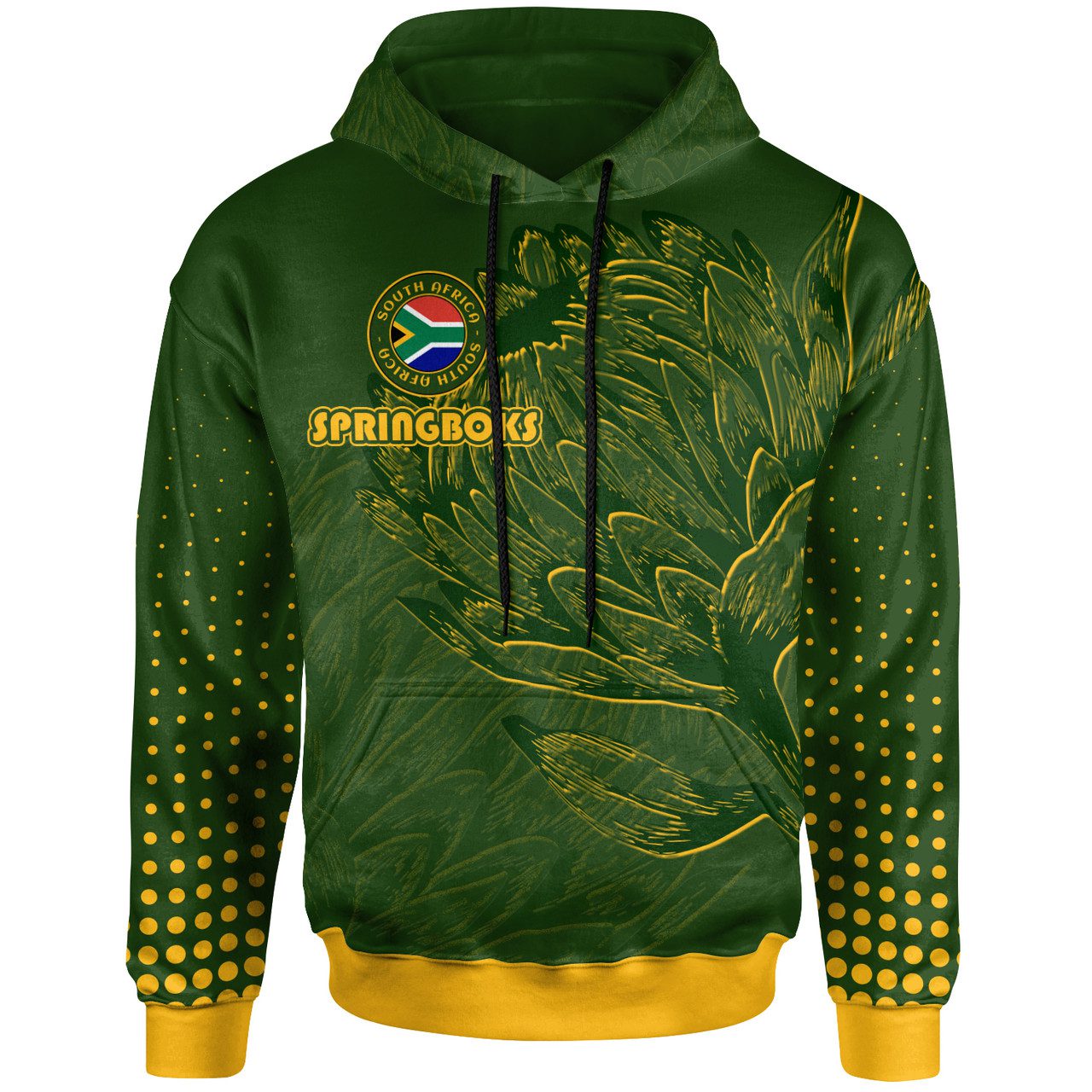 South Africa Springbok Rugby With Protea Hoodie