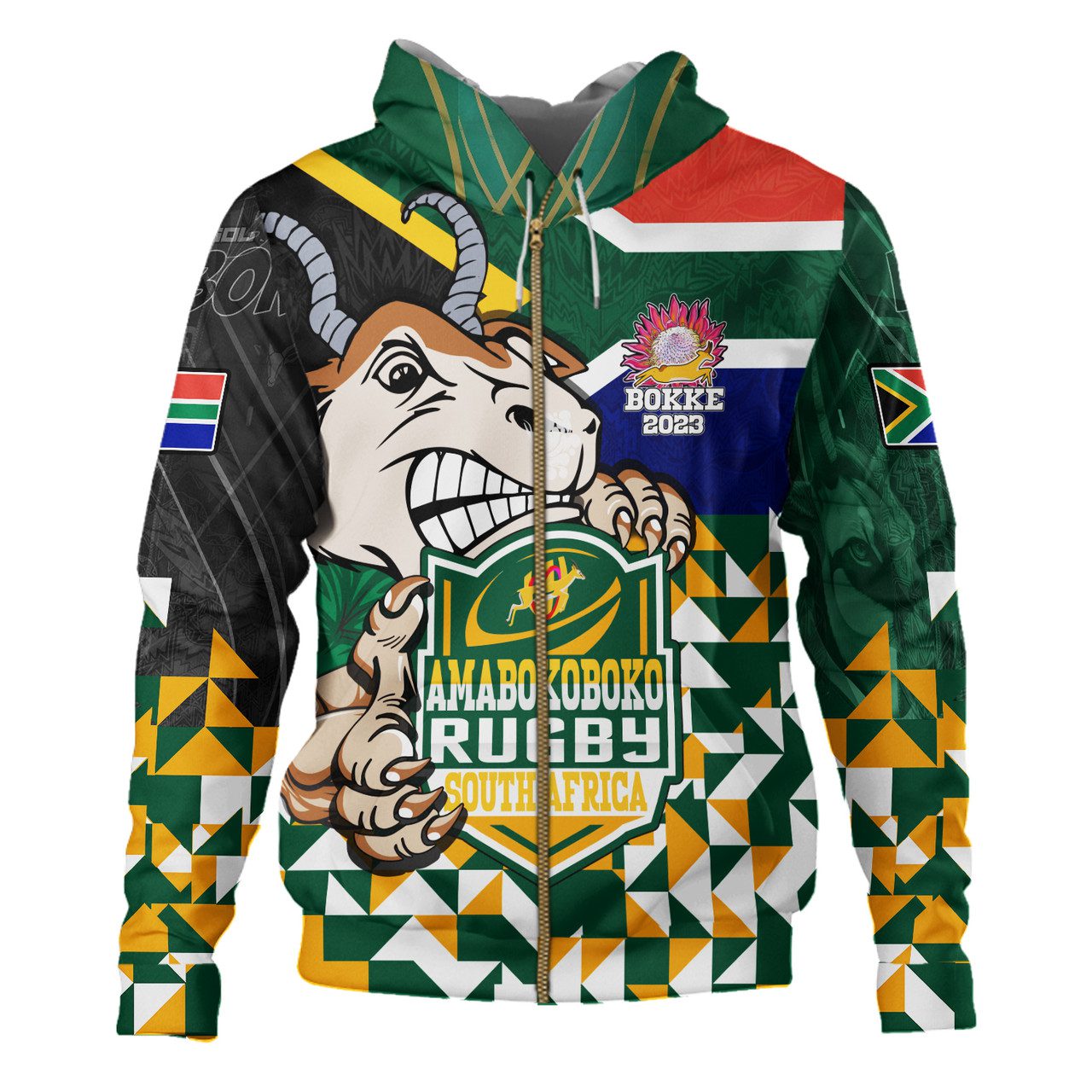 South Africa Hoodie Custom SA Rugby Springboks Pride 2023 Hexagon Jersey