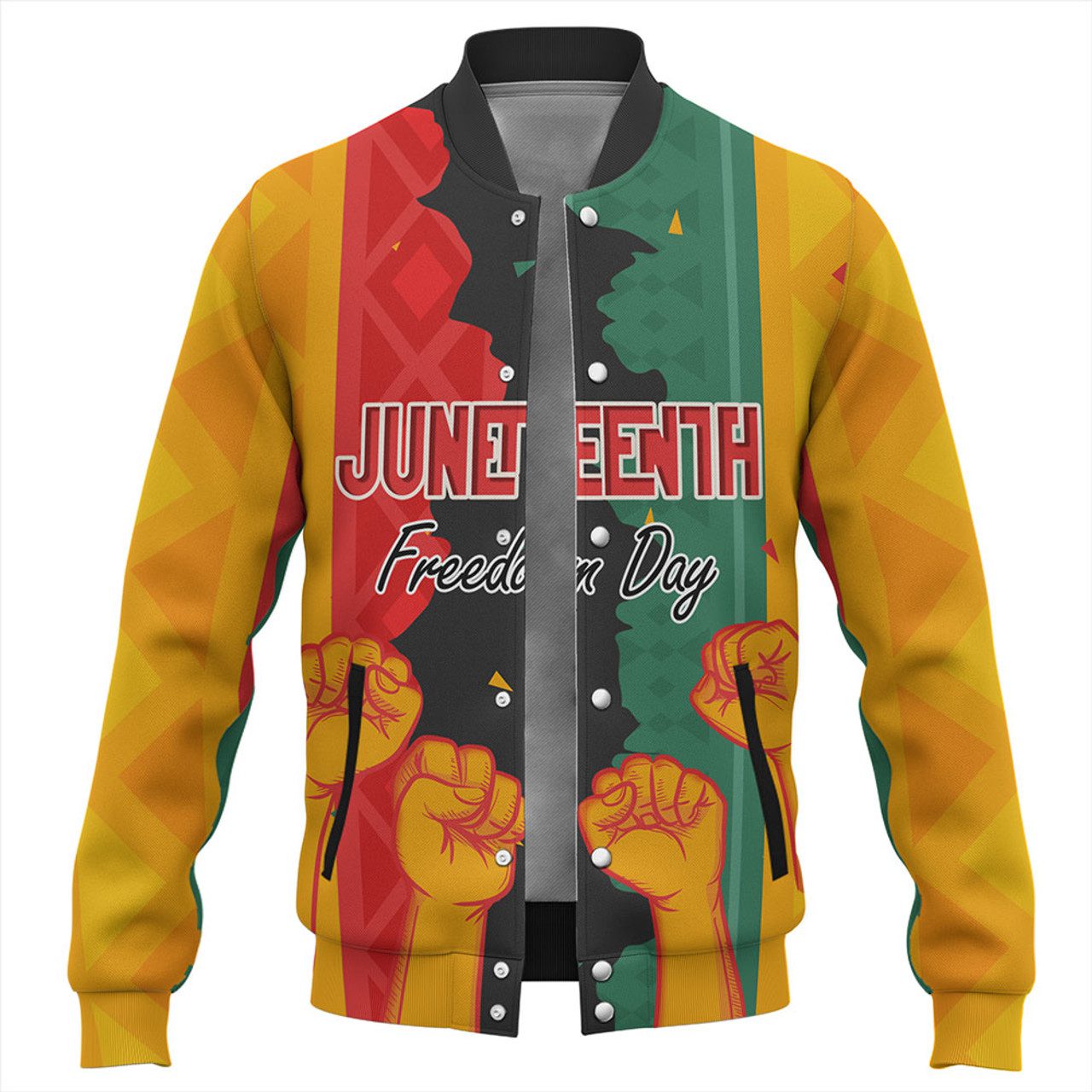 Juneteenth Baseball Jackets – Freedom Day Powers Hand