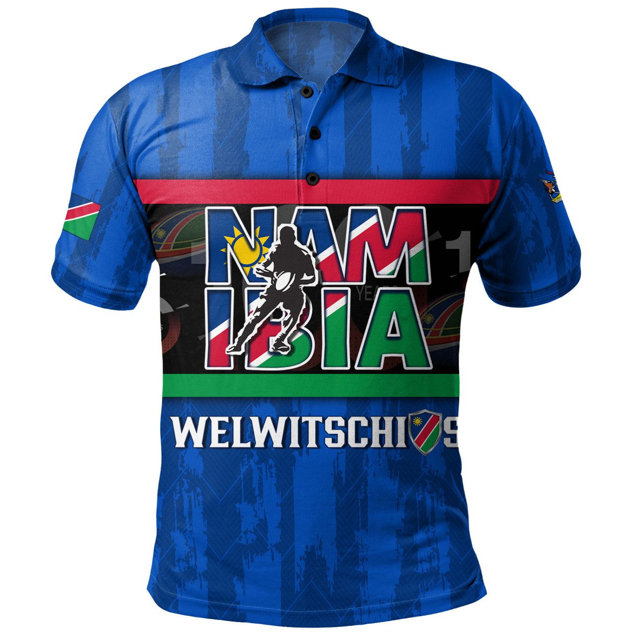 Namibia Custom Personalised Polo Shirt Welwitschias Rugby Ball 100th Anniversary Rugby