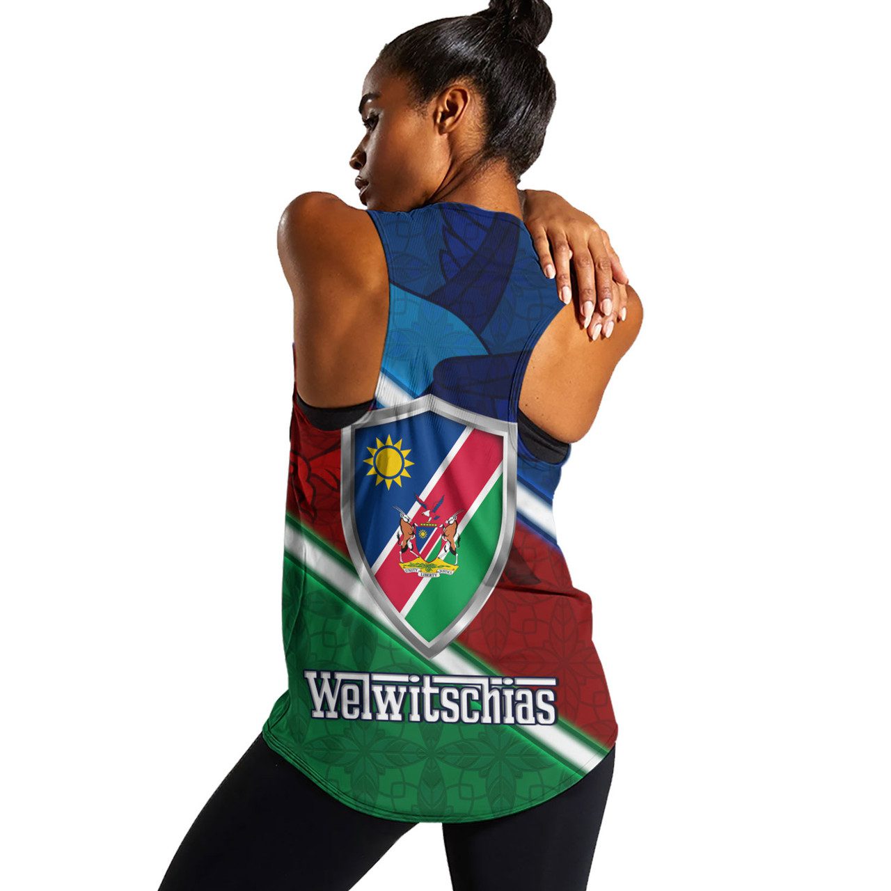 Namibia Women Tank African Fish Eagle Mascot With Flag Color Style