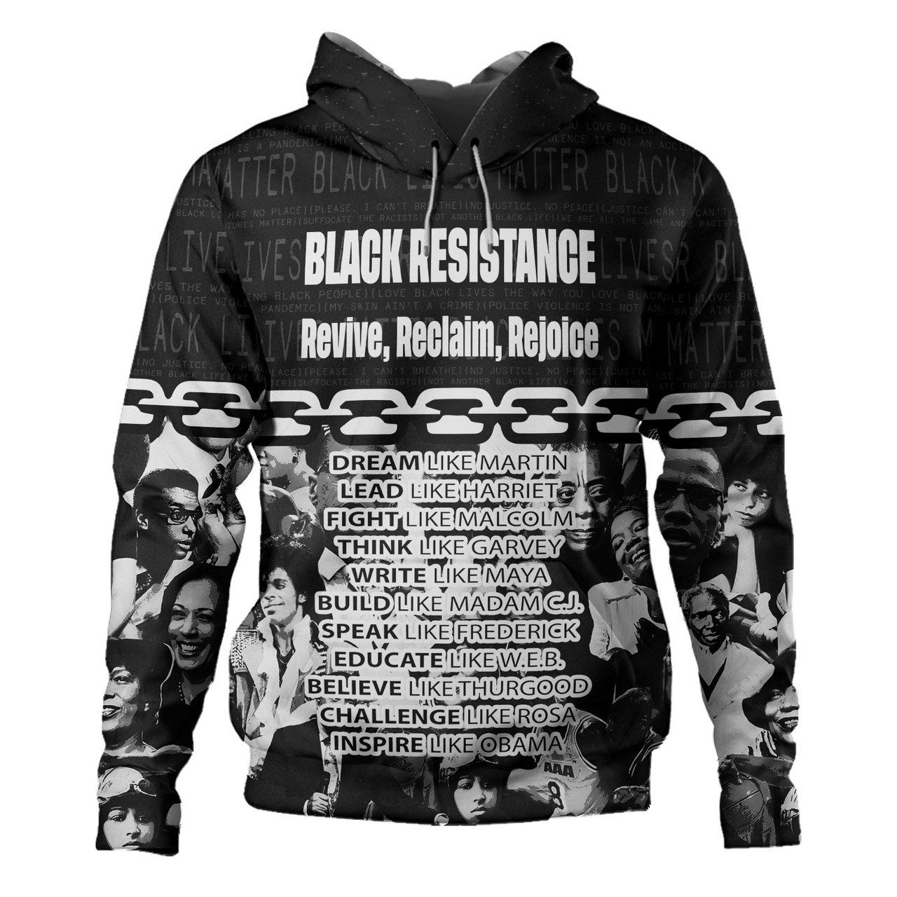 African Black History Month Hoodie – Custom Black Resistance African American Civil Rights Leaders Hoodie