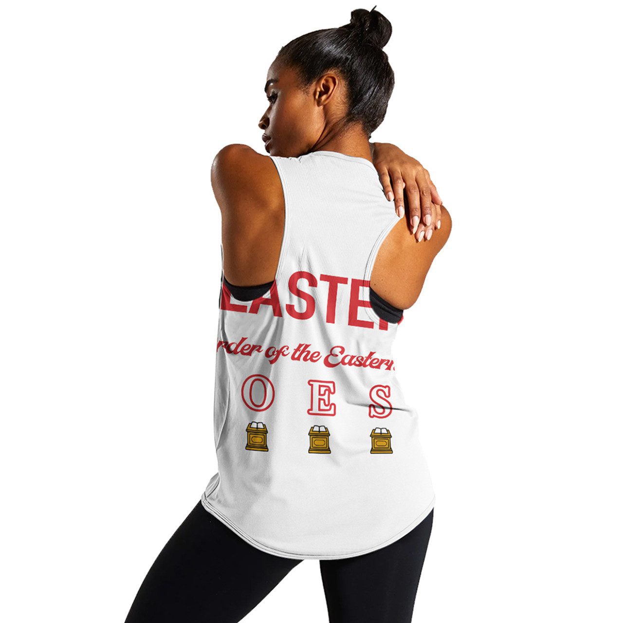 Order of the Eastern Star Women Tank White OES Style