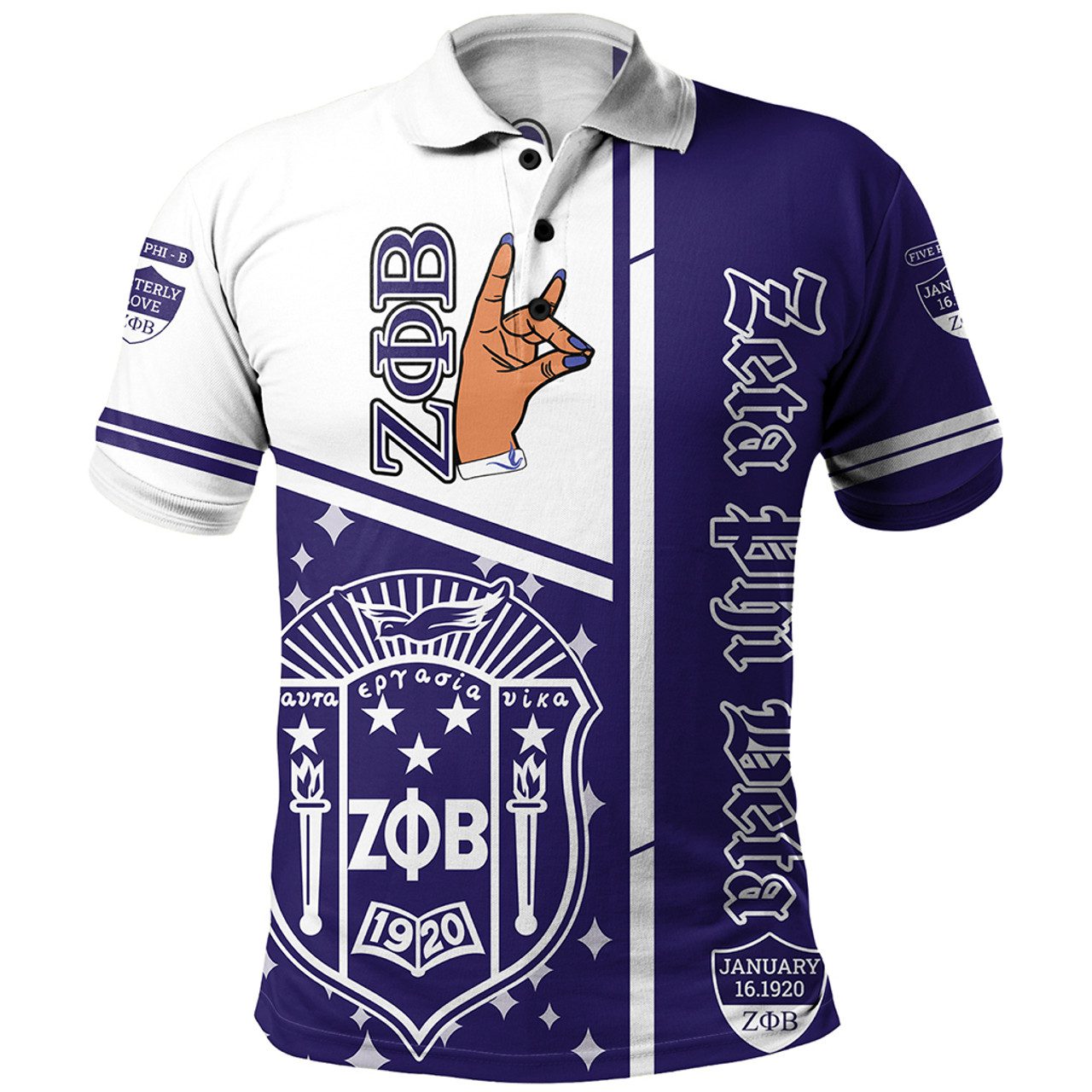Zeta Phi Beta Polo Shirt Hand Sign
