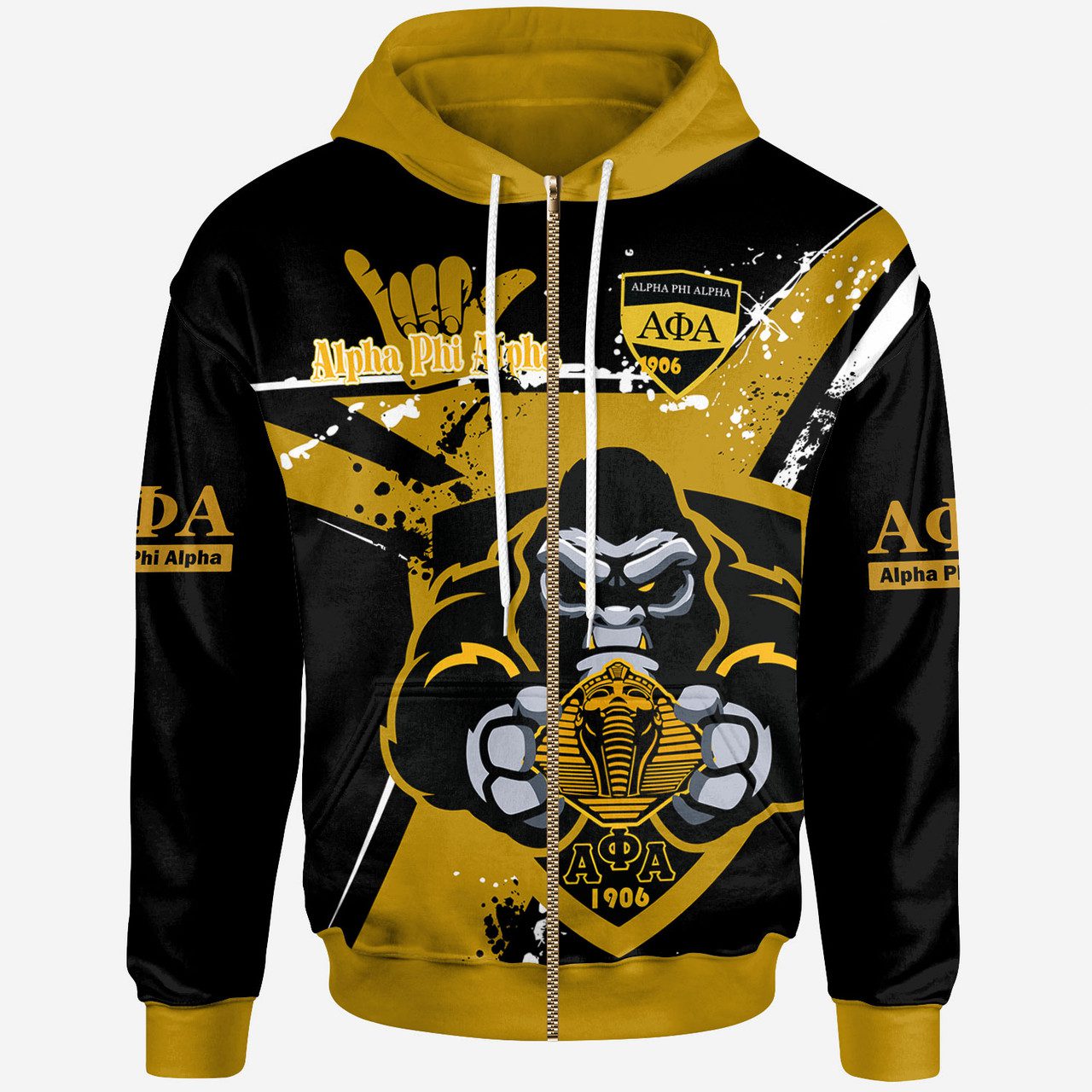 Alpha Phi Alpha Hoodie - Custom Gorilla Fraternity With Hand Sign And ...