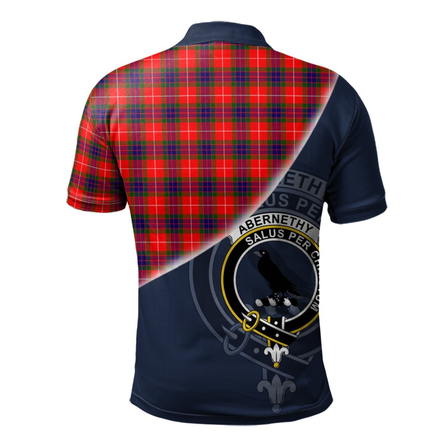Abernethy Clan Scotland Golf Polo, Tartan Mens Polo Shirts with Scottish Flag Half Style K23
