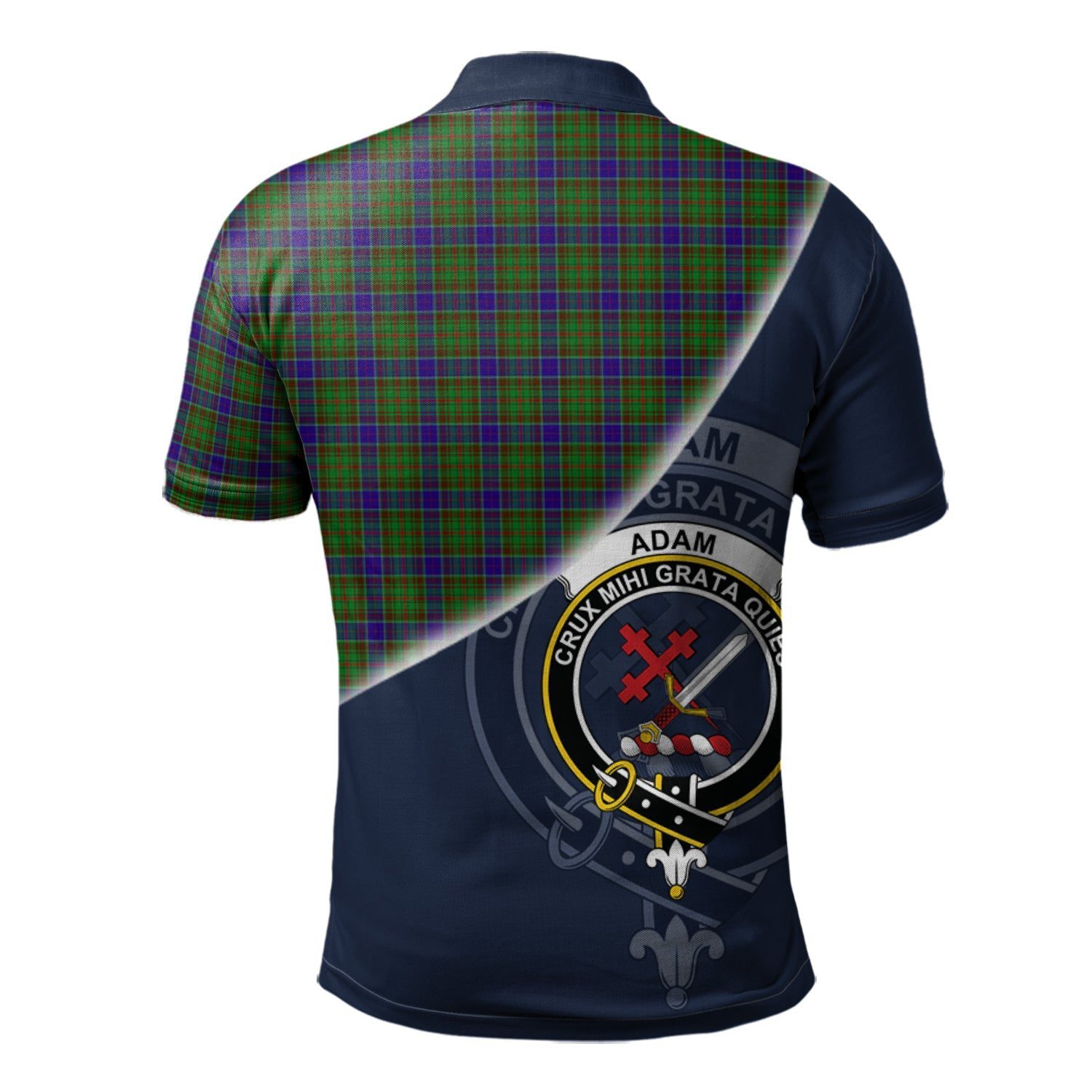 Adam Clan Scotland Golf Polo, Tartan Mens Polo Shirts with Scottish Flag Half Style K23