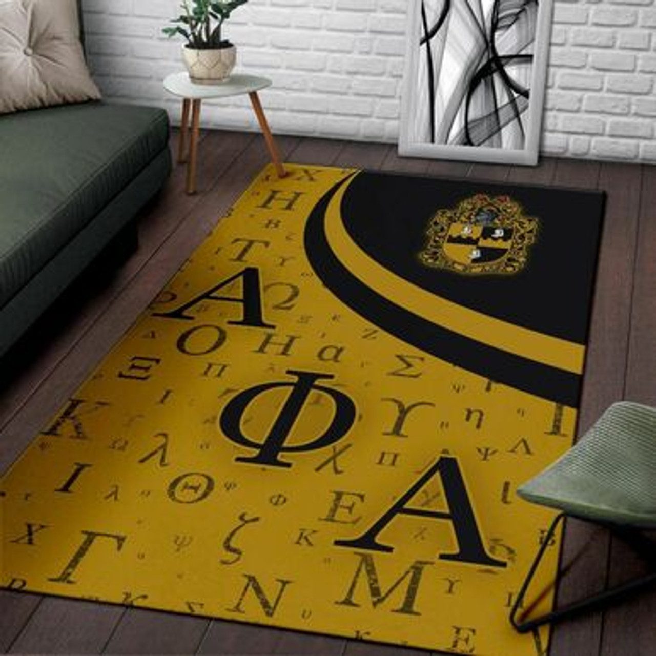 Alpha Phi Alpha Area Rug – Fraternity Greek Alphabet Symbols Area Rug