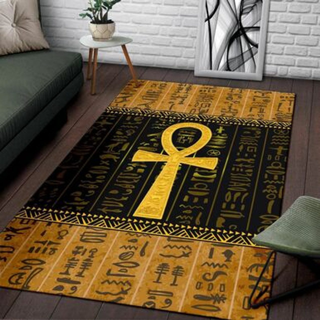 Egyptian Area Rug – African Patterns Ankh Egypt Area Rug