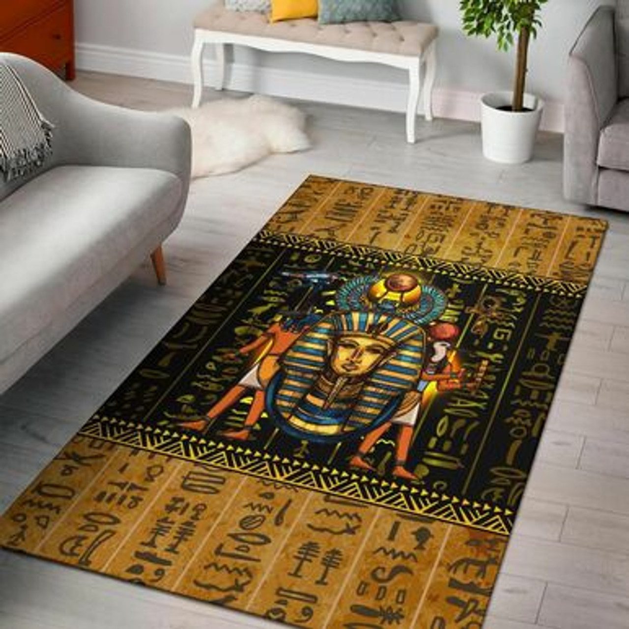 Egyptian Area Rug – African Patterns Mysteries Of Ancient Egypt Area Rug