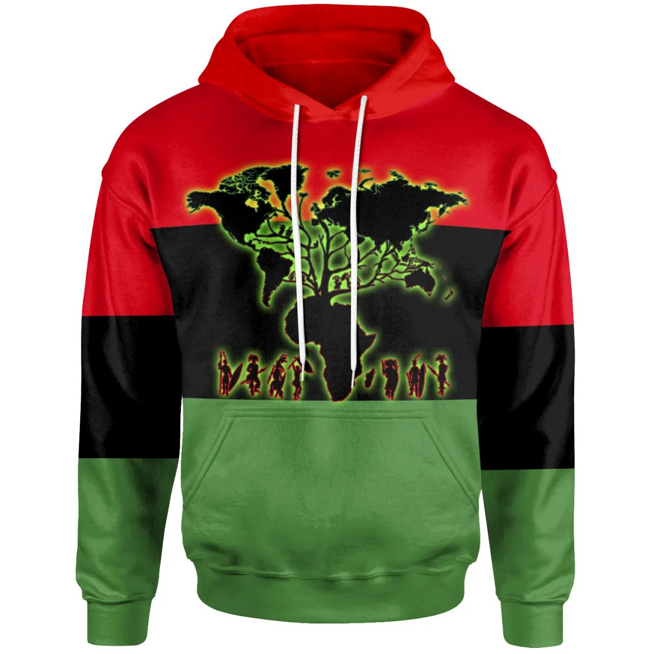 African Hoodie – Africa African Flag With Root Hoodie