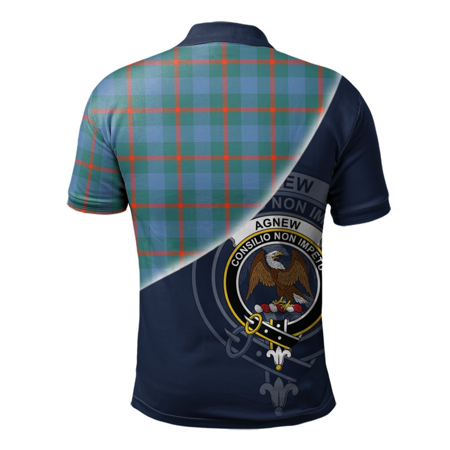Agnew Ancient Clan Scotland Golf Polo, Tartan Mens Polo Shirts with Scottish Flag Half Style K23