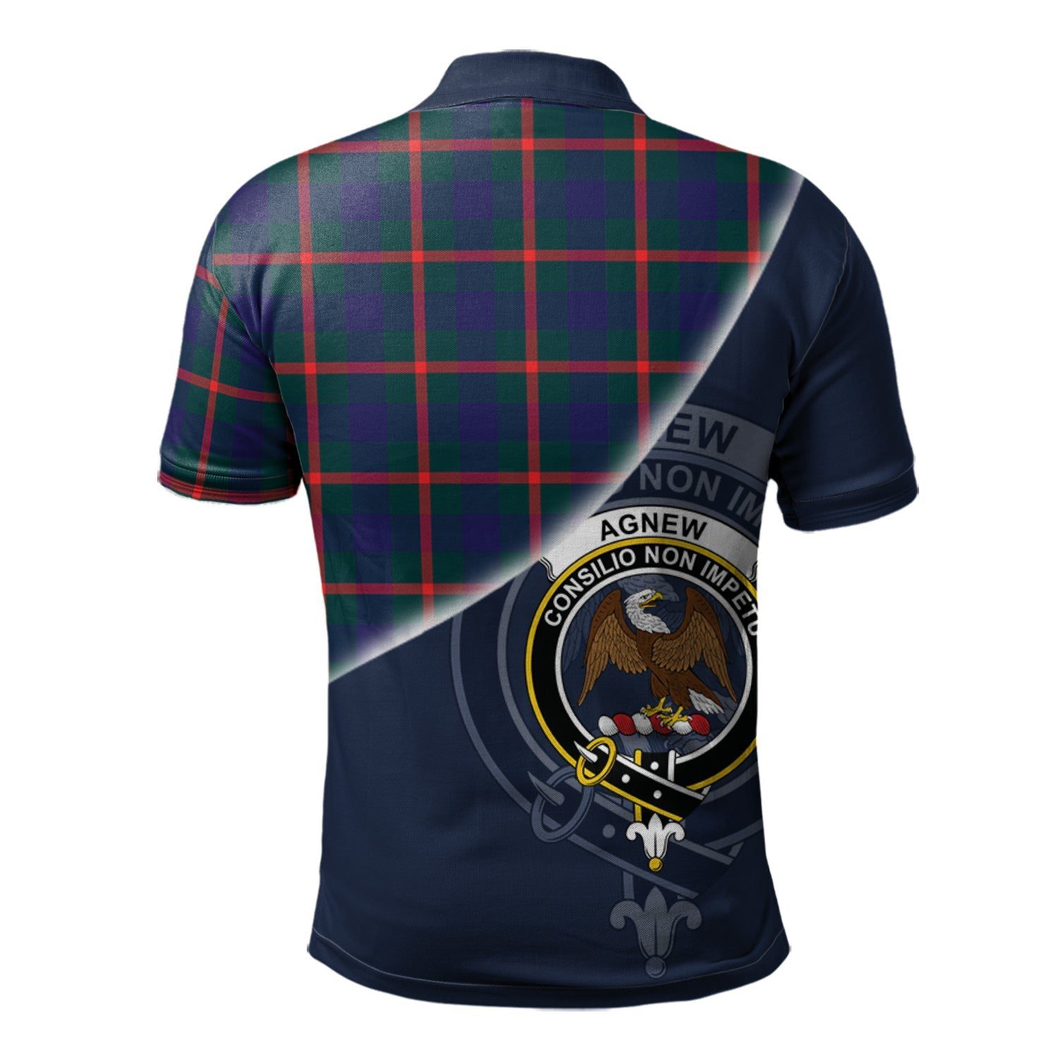 Agnew Modern Clan Scotland Golf Polo, Tartan Mens Polo Shirts with Scottish Flag Half Style K23